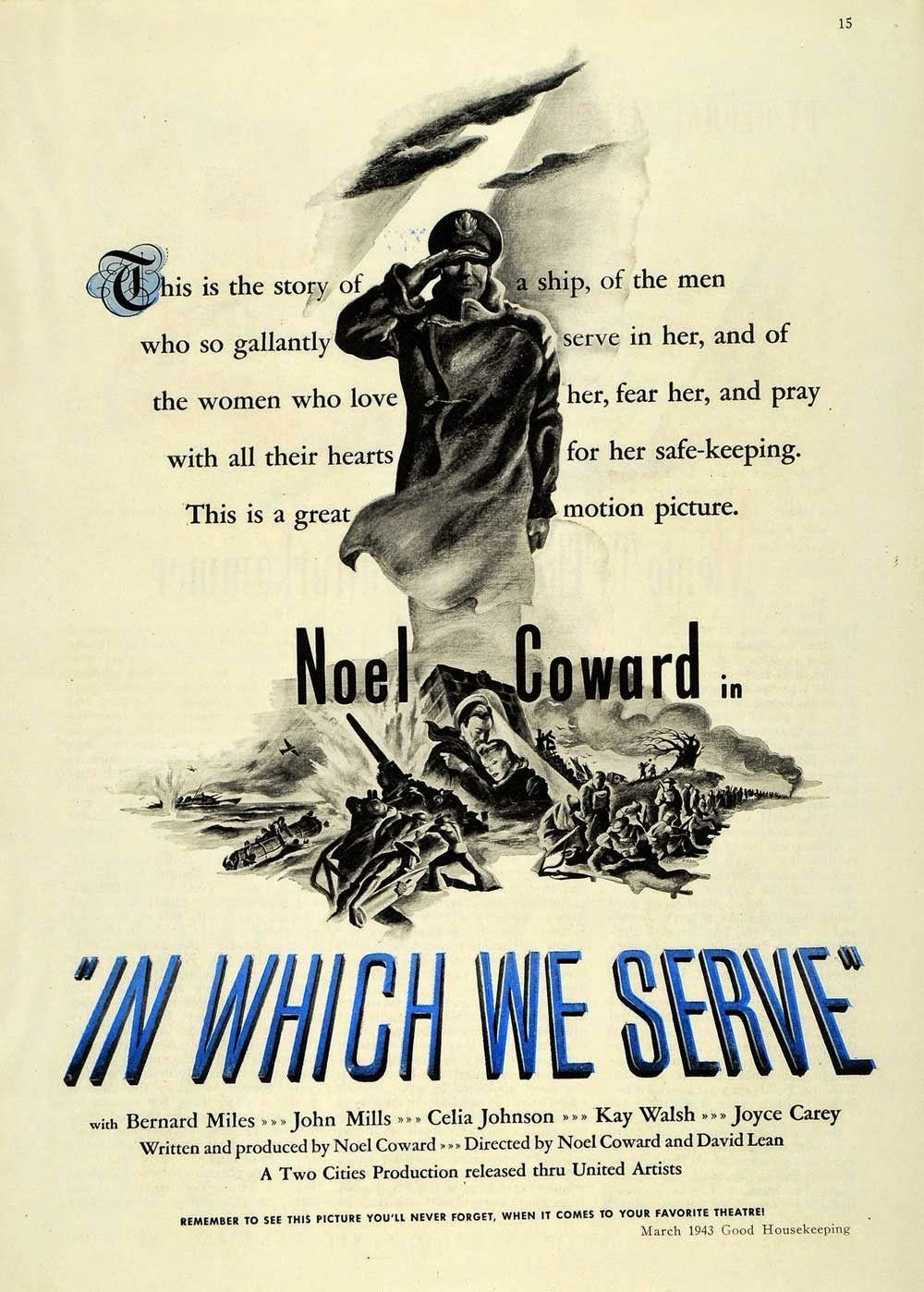 Original theatrical poster for In Which We Serve (1942)