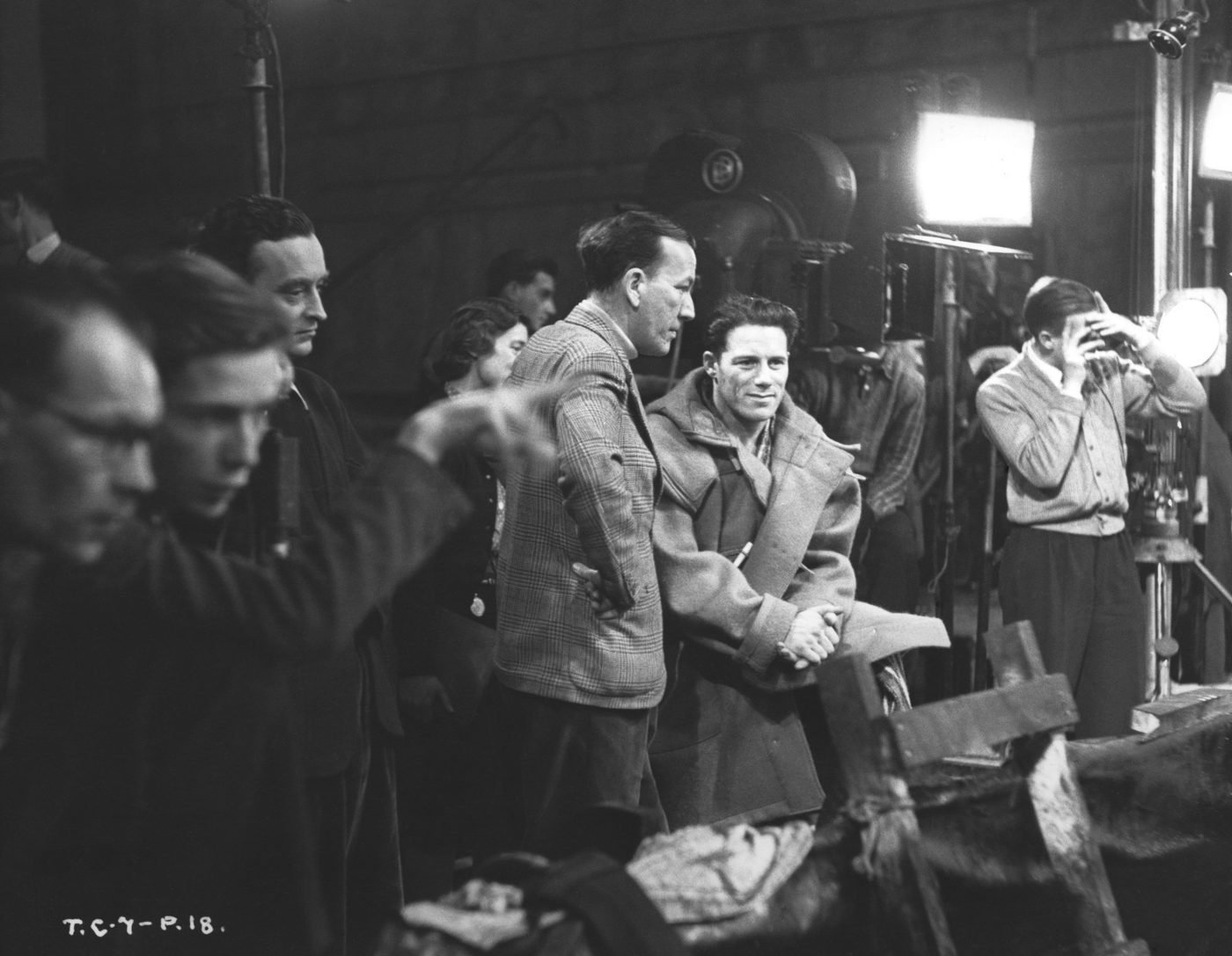 David Lean on the set of In Which We Serve